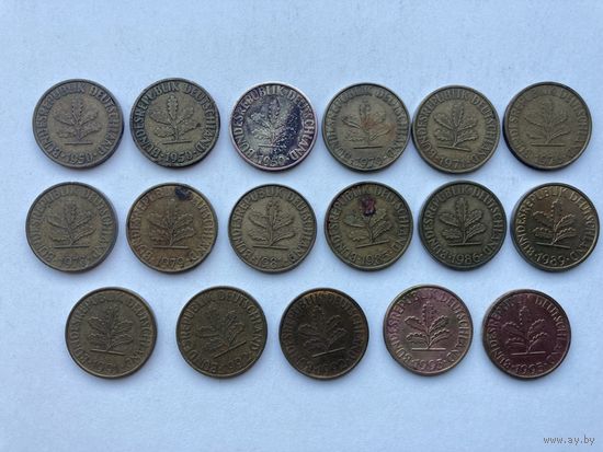 Германия ФРГ 10 пфеннигов одним лотом