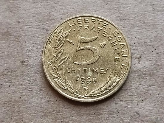 Франция 5 сантимов, 1998г. (D-107)