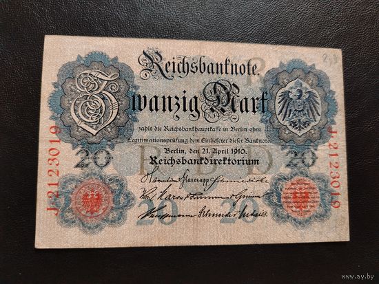 Германия 20 марок 1910