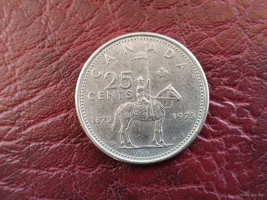 25 центов Канада 1973 г. 100 лет конной полиции.
