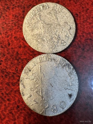3 гроша 1780-1784г.цена за две.