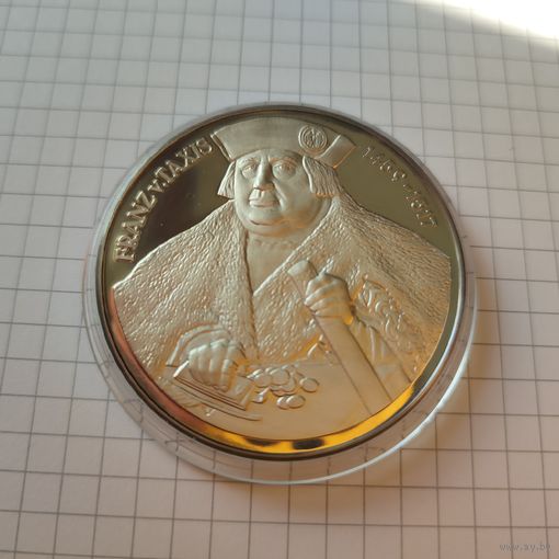 500 лет почте Германии.Серебро 50.5 гр.999 пробы.Пруф.
