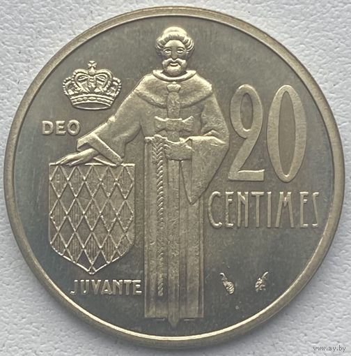 Монако 20 сантимов 1975 г.