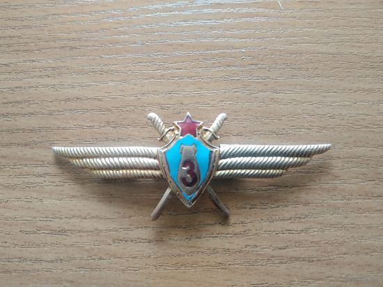 Нагрудный знак классной квалификации "Военный штурман 3-го класса". СССР, ВВС, вторая половина прошлого века.