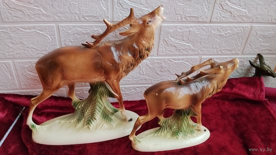 КОЛЛЕКЦИОННЫЕ ФАРФОРОВЫЕ СТАТУЭТКИ ОЛЕНЬ ГЕРМАНИЯ ОРИГИНАЛ  . ЦЕНА ЗА ОБА .  Распродажа Коллекции !!! . Экспресс  Аукцион не с рубля без МПЦ и прочего 3 ДНЯ  .Много лотов в продаже .