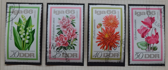 ГДР 1966 г. Флора - Международная выставка садовых цветов в Эрфурте (Миi1189-92) Гаш