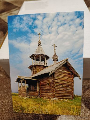 Открытка 2015 Кижи. Часовня Спаса Нерукотворного из деревни Виново чистая