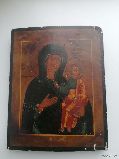 Икона старинная, Смоленская Богородица, торги