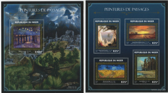 Нигер 2016г  Живопись  ИСКУССТВО КАРТИНЫ  золото  к/б+бл MNH