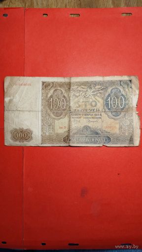 100 злотых 1941. Польша. С рубля. (05) Наилучшее Состояние.