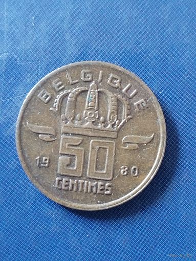 Бельгия 50 сантимов 1980 "BELGIQUE"