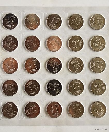 Россия 25 рублей, 2013-2014 XI зимние Паралимпийские Игры, Сочи 2014 - Талисманы. Лист 25 шт