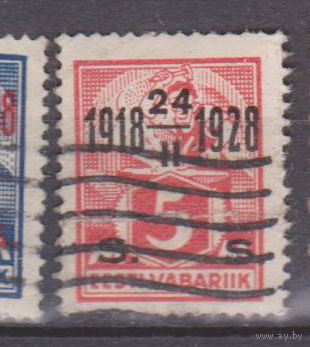 Эстония 1928 год лот 1 кузнец рабочие с НАДПЕЧАТКОЙ