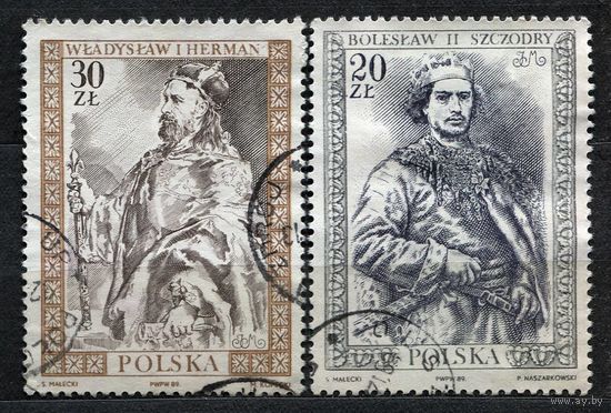 Живопись. Правители Польши. 1989. Польша. Полная серия 2 марки.