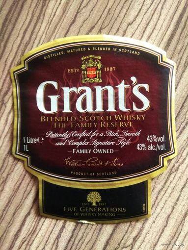 Этикетка. Виски Grant's