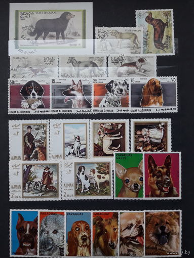 Азия, Лат.Америка.Марки 70-80-х гг. Собаки. Одним лотом.