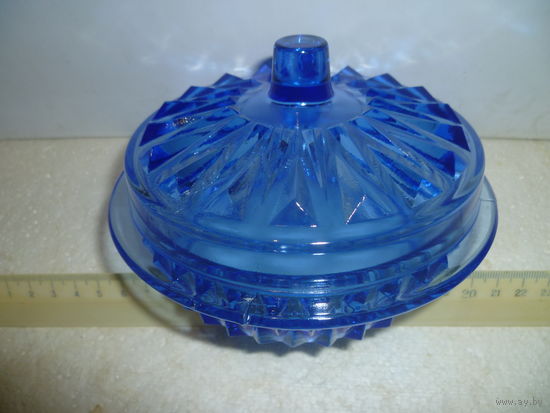Сахарница НЁМАН 60-ые Синее стекло