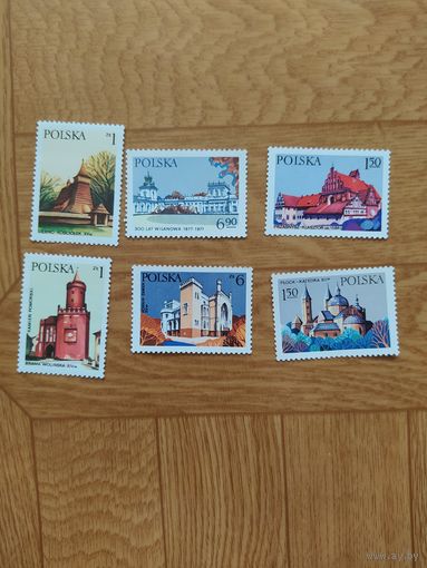 Польша серия марок 1977 г. Архитектура.