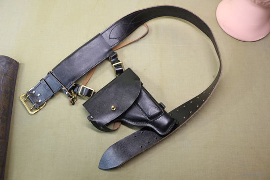 Кожаная офицерская портупея ВМФ СССР, новая, отличная. комплект. Распродажа коллекции вещей. С РУБЛЯ! АУКЦИОН!