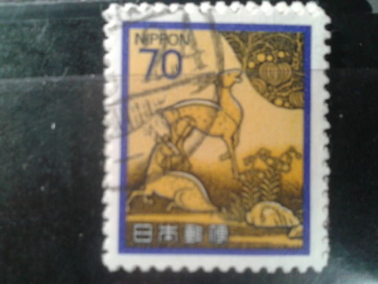 Япония, 1982. Лаковая шкатулка с изображением оленя