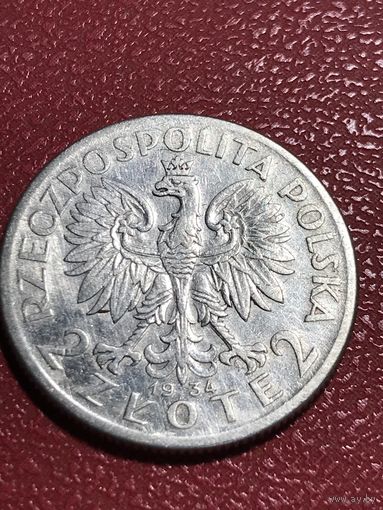 2 злотых 1934г.