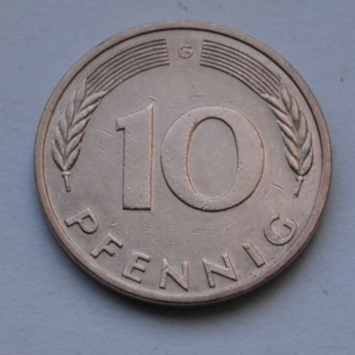10 пфеннигов 1988 г. G, ФРГ, Германия.