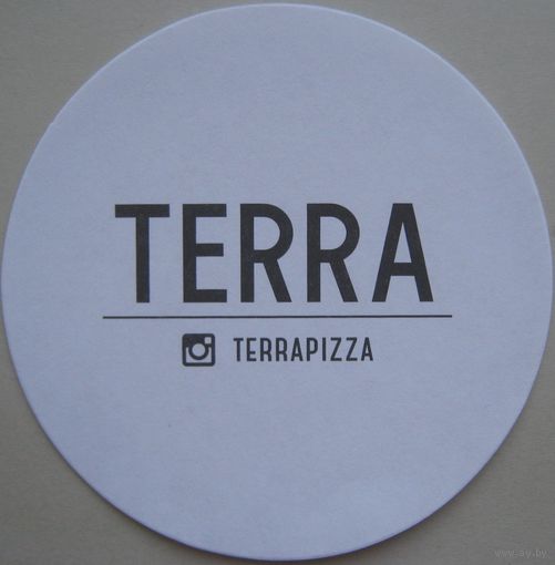 Подставка ресторана "Terra Pizza". / Минск/. Диаметр 90 мм. Бумага.