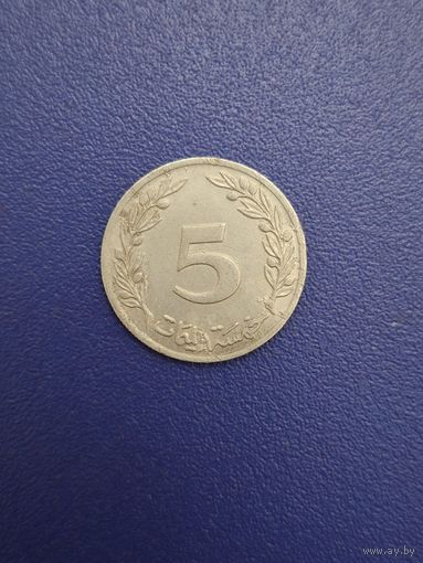 Тунис 5 миллимов 1960 года