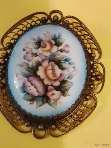 Брошь крупная финифть