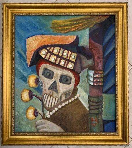 Акулов В.И. Не терпя,взирай на силу его. 2007 г. 75х84,5 см. Оргалит ,масло.