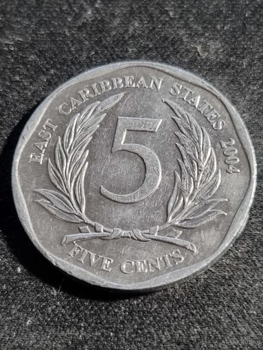 Восточные Карибы 5 центов 2004