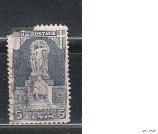 США-1926, (Мих.304), гаш.    , Памятник Эрикссону, Швеция (одиночка)(3)