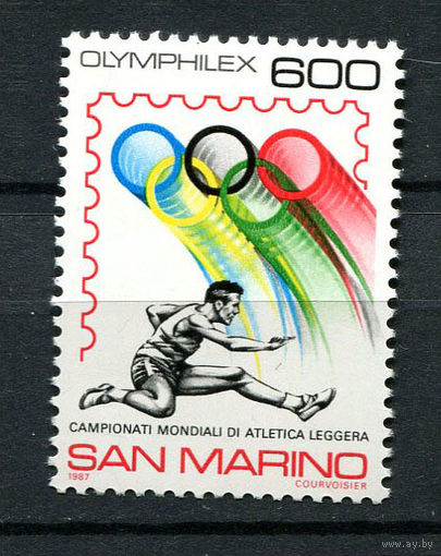 Сан-Марино - 1987 - Чемпионат мира по легкой атлетике и международная филателистическая выставка OLYMPHILEX 87 - [Mi. 1374] - полная серия - 1 марка. MNH.