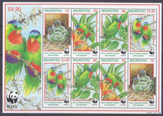 1998 Ниуафоу 326-329KL WWF, птицы 30,00 евро