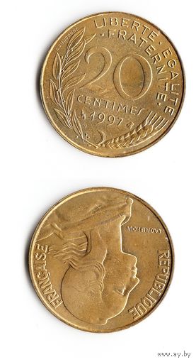 20 сантимов Франция 1997 год