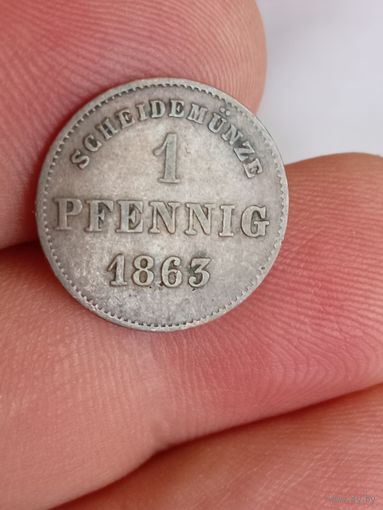 1 пфенниг 1863 года Саксен-Мейнинген