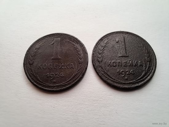 1 копейка 1924 2шт.
