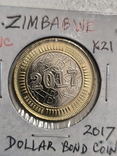 Zimbabwe BOND MONEY 1 dollar 2017