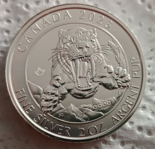 Канада 10 долларов 2023 Смилодон 2 унции 999