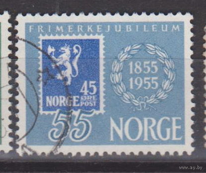 Герб Марки на марках К 100-летию марки  Норвегия 1955 год лот 6 менее 30 % от каталога по курсу 3р