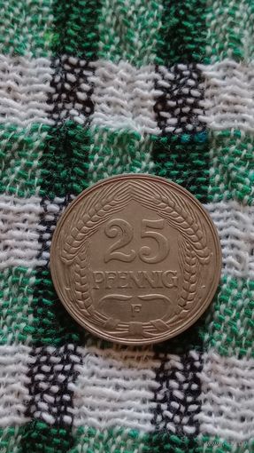 Германия 25 пфеннигов 1910 F