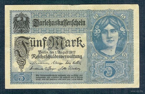 Германия, 5 марок 1917 год.