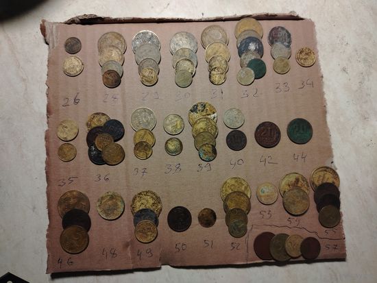 Монеты до реформы 1958г., с 1924 по 1957г., без повторов 78 штук, почти все нечищены