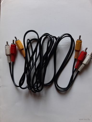Аудио видео кабель 3RCA male x 3RCA male, 1.5 м