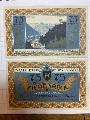 75 пфеннигов (нотгельды) г. Германия Зигенрюк-1201