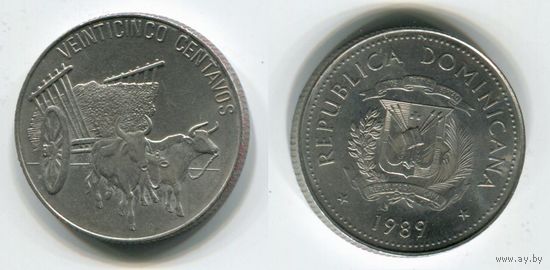 Доминиканская Республика. 25 сентаво (1989, XF)