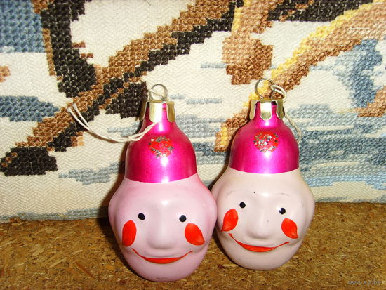 Елочная игрушка СССР . Клоун 2 штуки