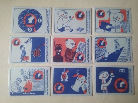 Спичечные этикетки ф.Борисов. Пожарная безопасность. 1966 год