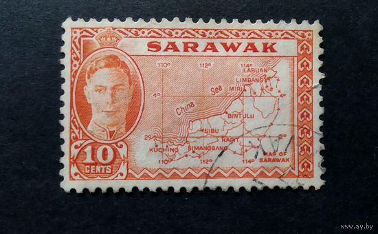 ВЕЛИКОБРИТАНИЯ \211вк\САРАВАК. КАРТА 1952