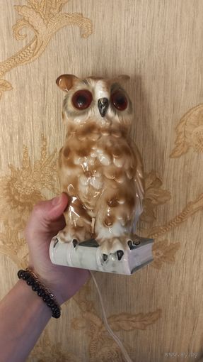 Сова статуэтка-подсвечник керамическая времен СССР